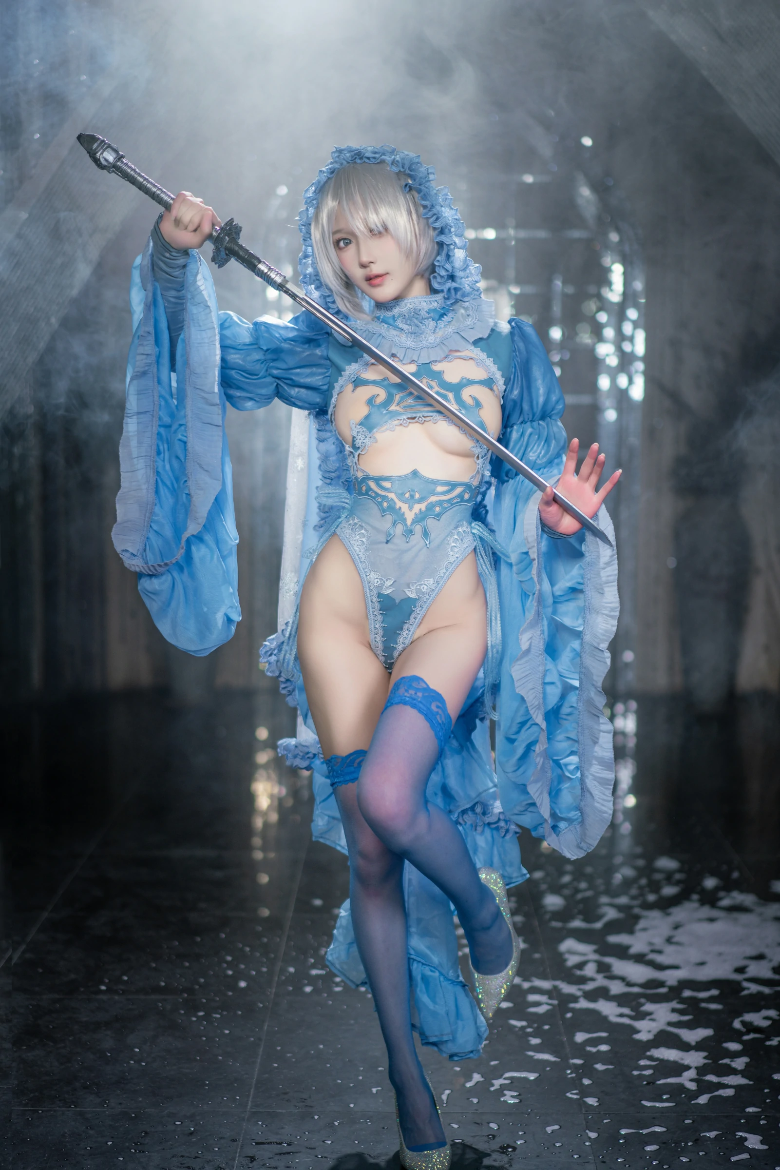 阿包也是兔娘 – 冰雪B cosplay 雪女造型 冬季主题摄影