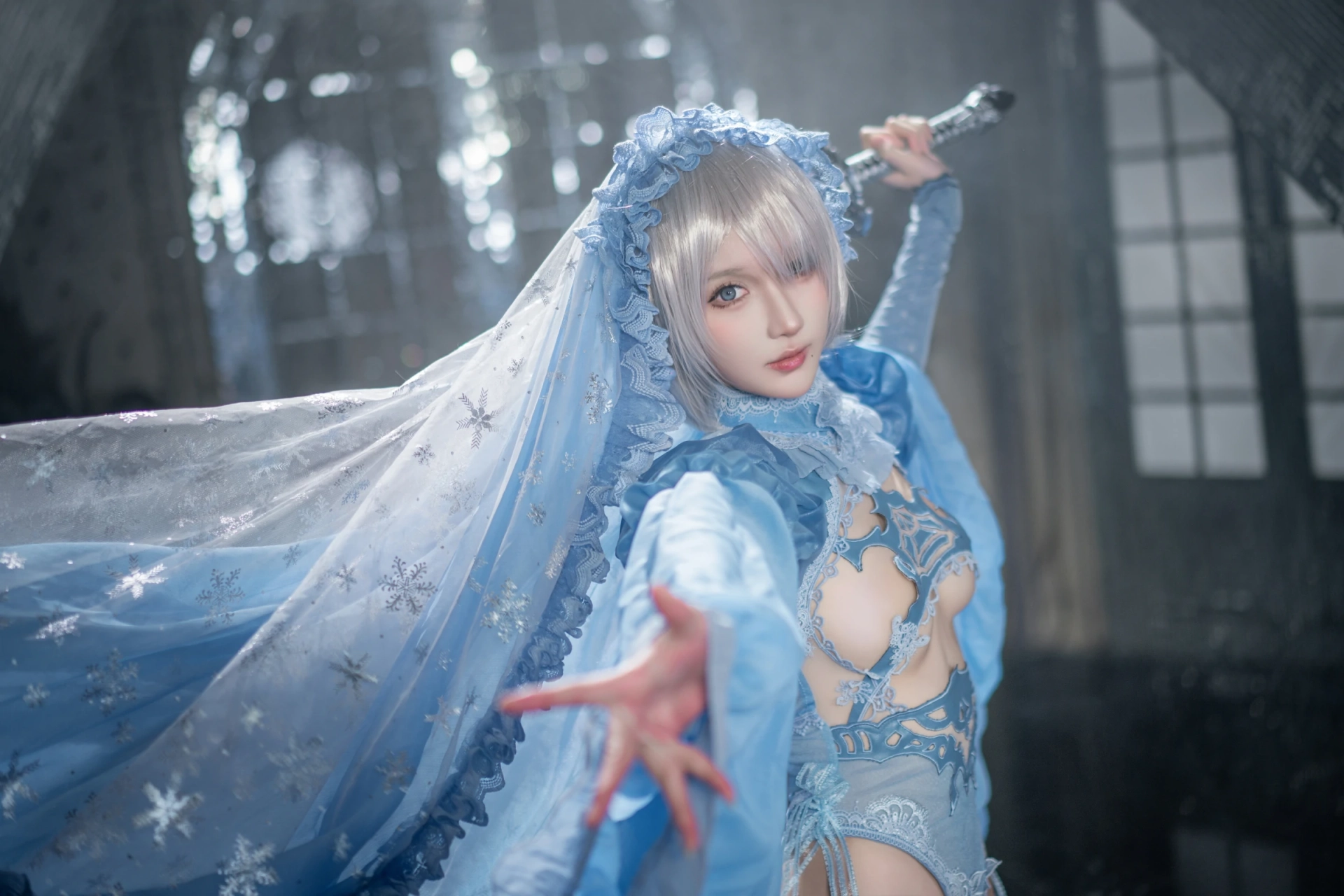 阿包也是兔娘 – 冰雪B cosplay 雪女造型 冬季主题摄影插图 阿包也是兔娘 – 冰雪B cosplay 雪女造型 冬季主题摄影插图