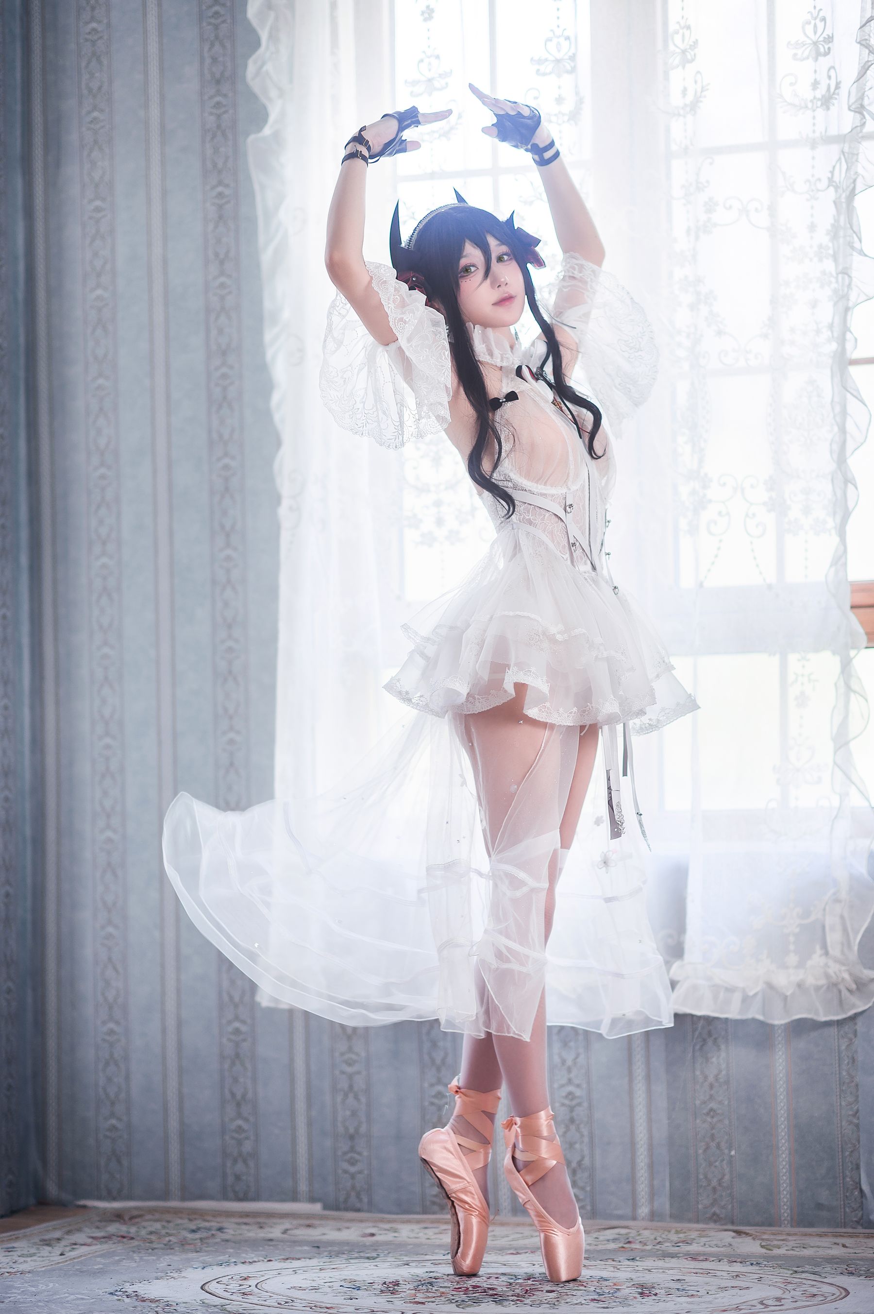 阿包也是兔娘 明日方舟伊内斯芭蕾 Cosplay 高清写真 游戏角色扮演插图