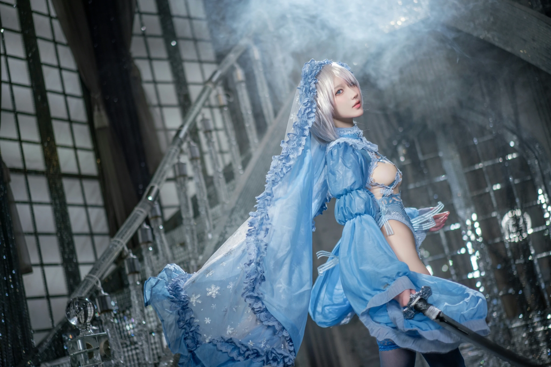阿包也是兔娘 – 冰雪B cosplay 雪女造型 冬季主题摄影插图 阿包也是兔娘 – 冰雪B cosplay 雪女造型 冬季主题摄影插图