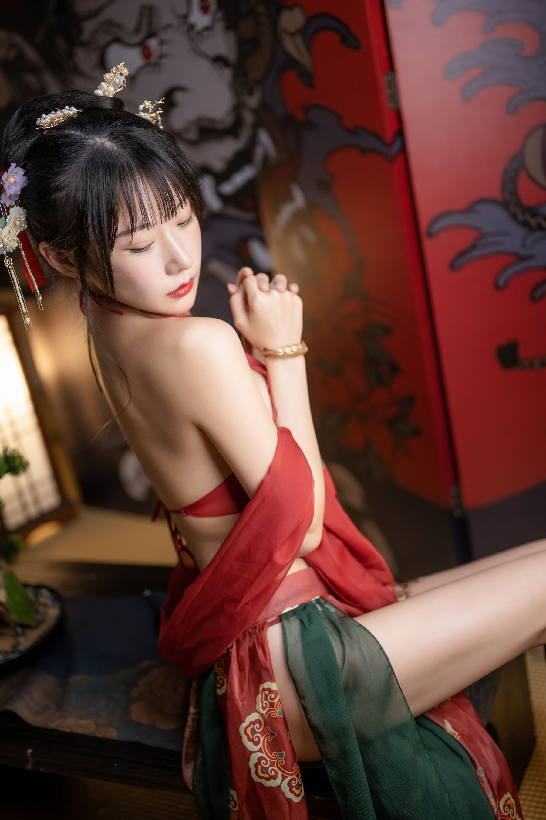 香草喵露露 – 春节贺图 汉服cosplay 国风贺岁写真插图