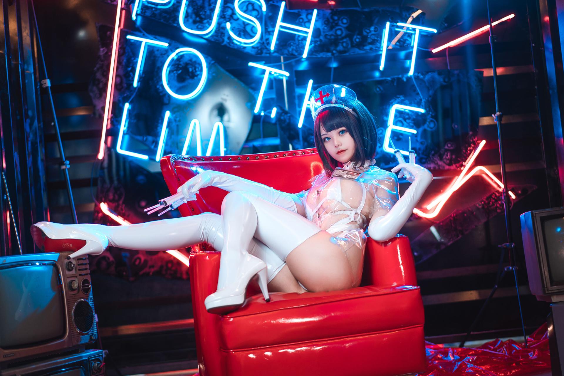 蜜汁猫裘 – 透明护士装 Cosplay 写真 性感诱惑 高清图片插图