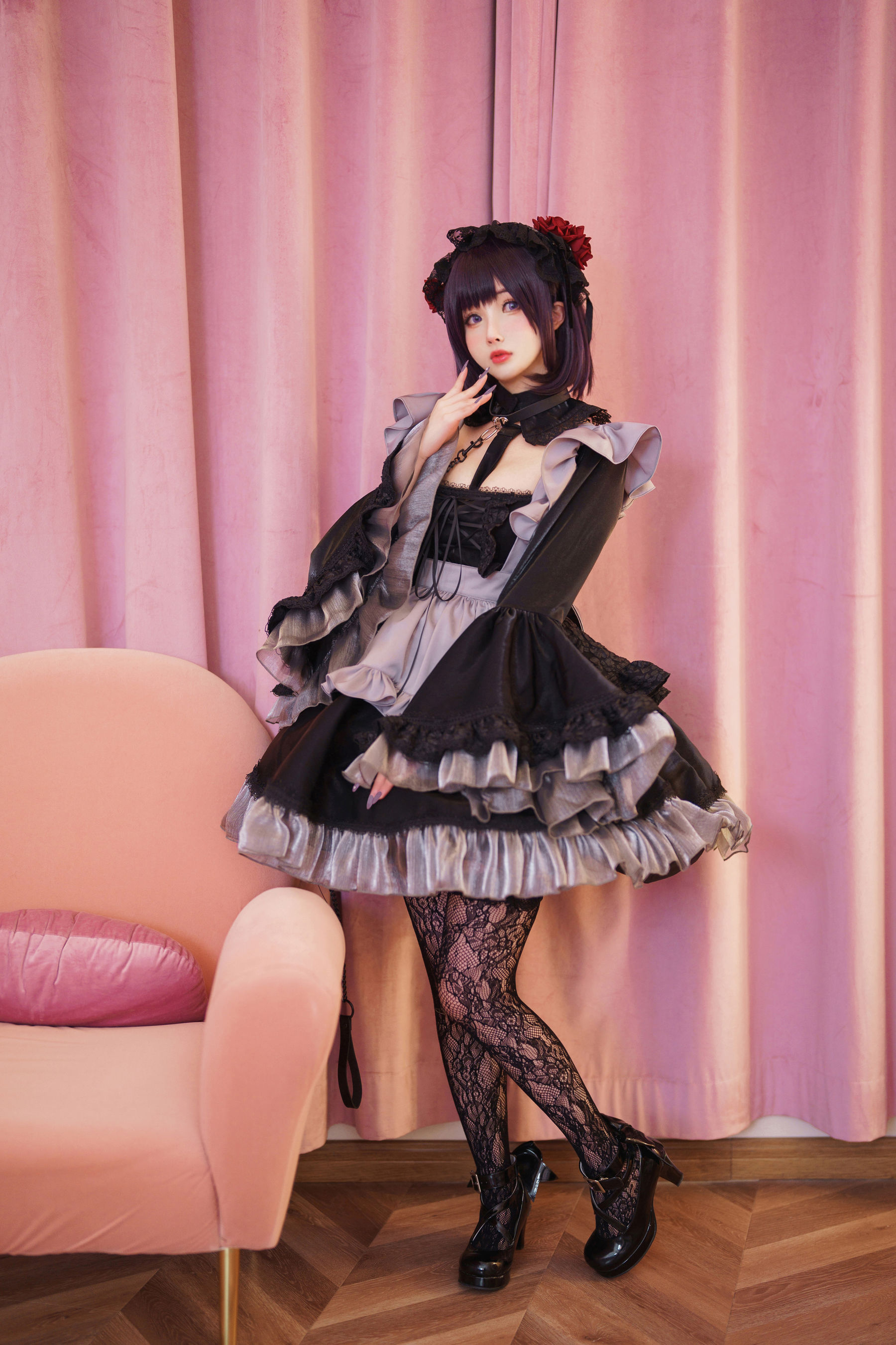 rioko凉凉子 黑江雫 耻辱俱乐部 小雫 性感cosplay写真插图