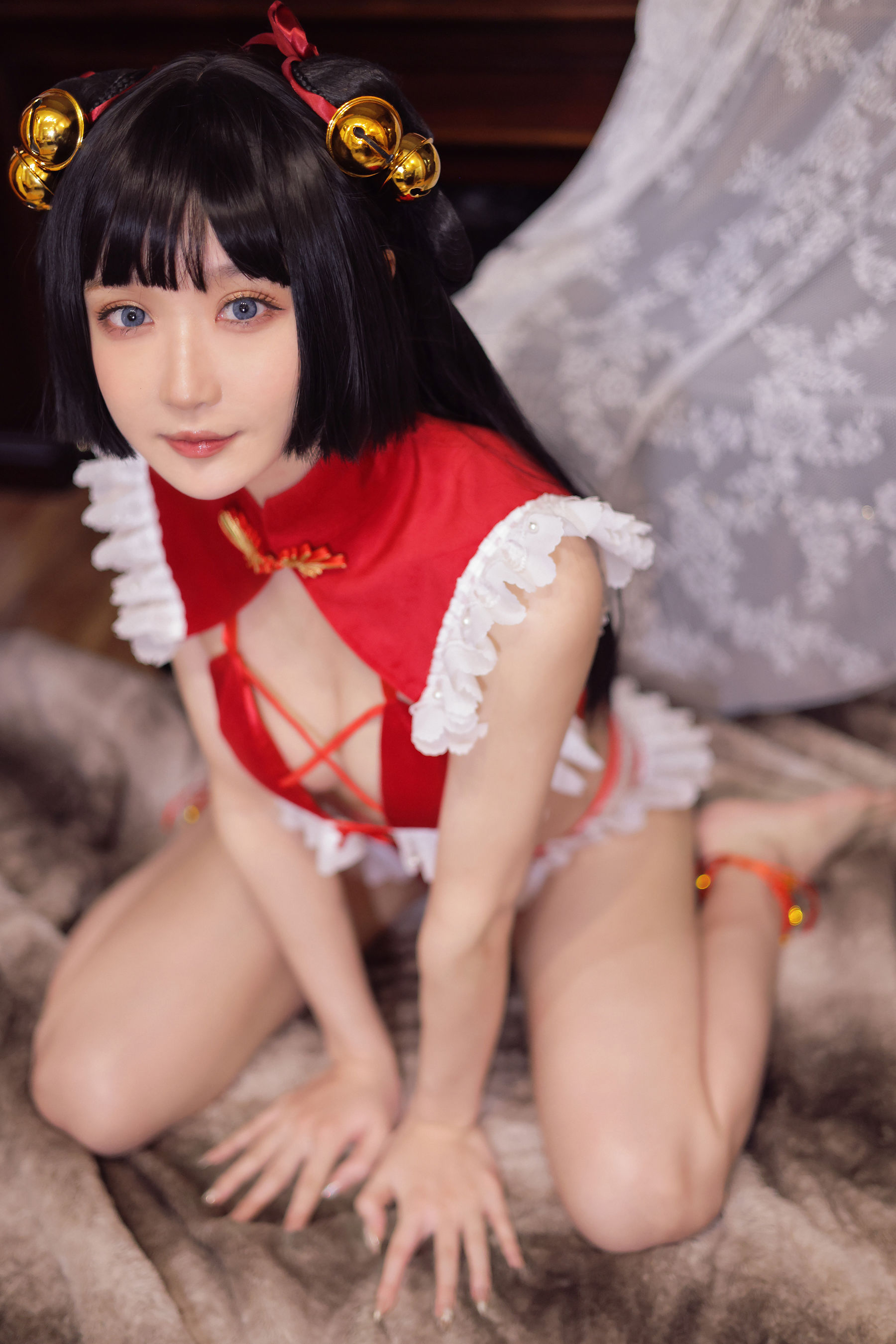 阿包也是兔娘 中华娘cosplay 国风旗袍写真 二次元古风美女摄影插图