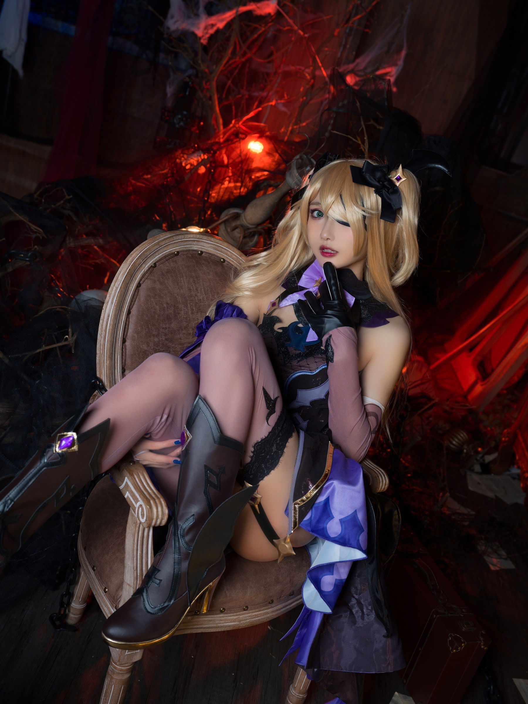 阿包也是兔娘 – 原神中二皇女菲谢尔 Cosplay 高清写真