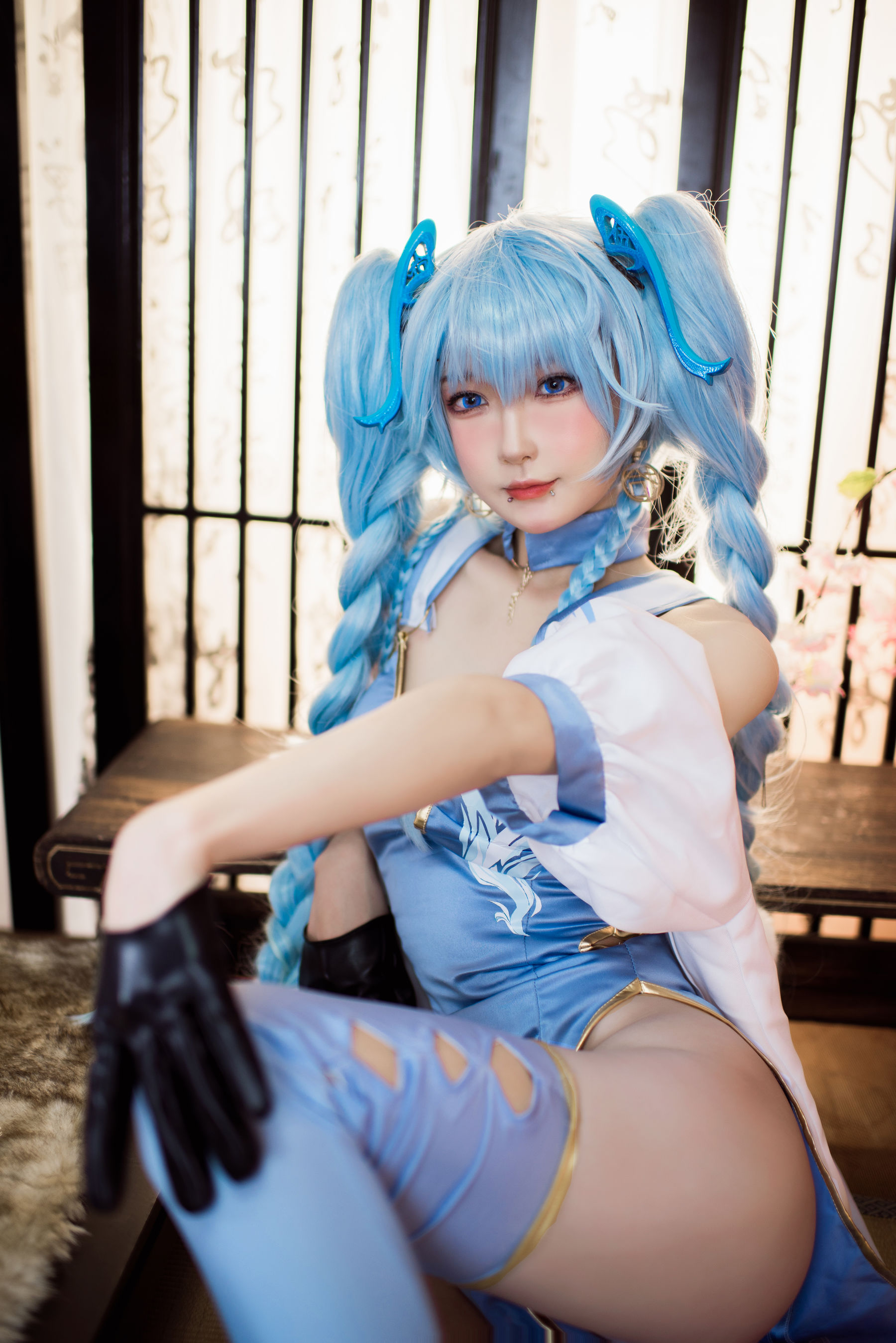阿包也是兔娘 – 少女前线 PA5翠雀媚 Cosplay 高清写真 角色扮演插图