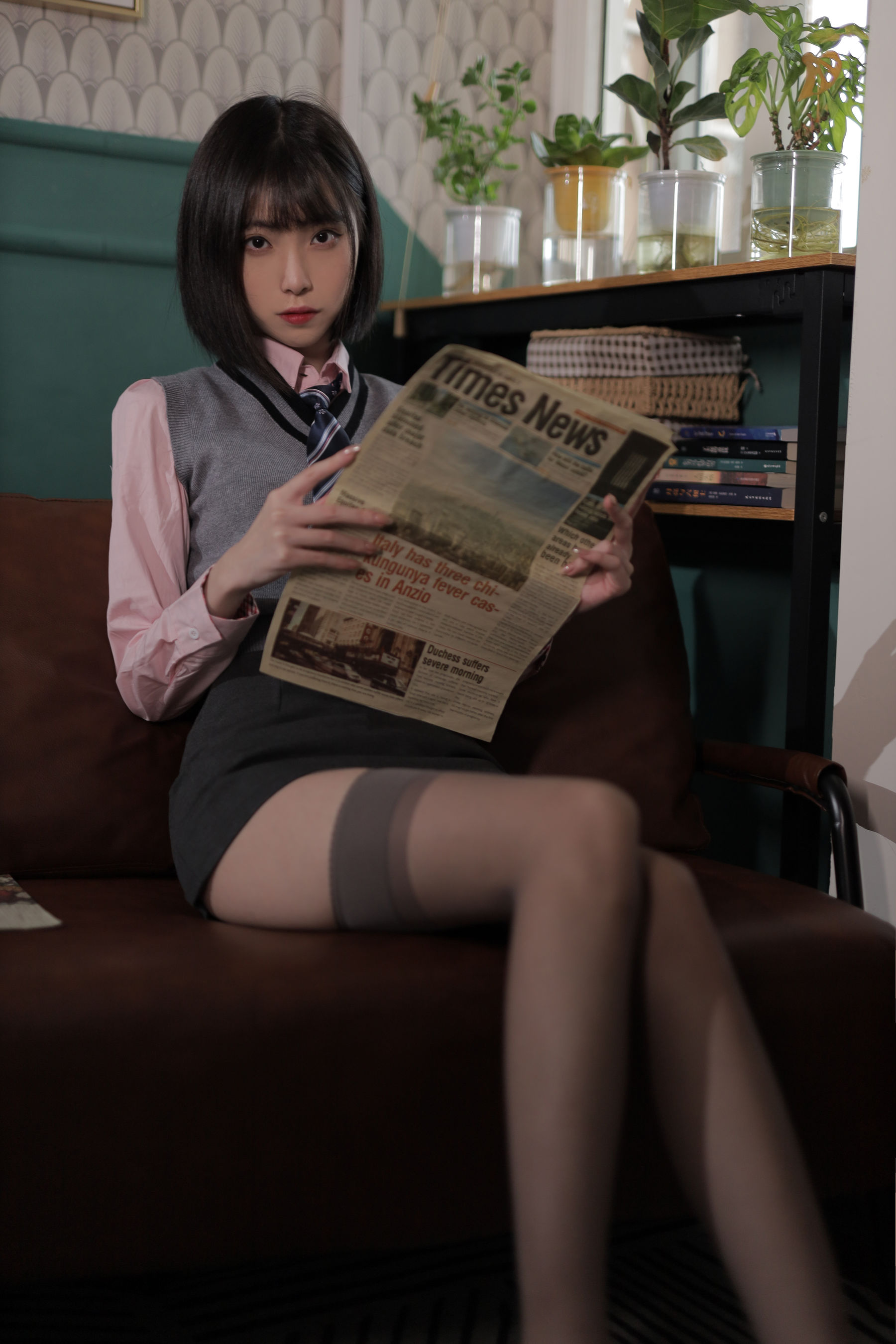 许岚 – 韩系制服Cosplay写真 校园风制服少女摄影插图