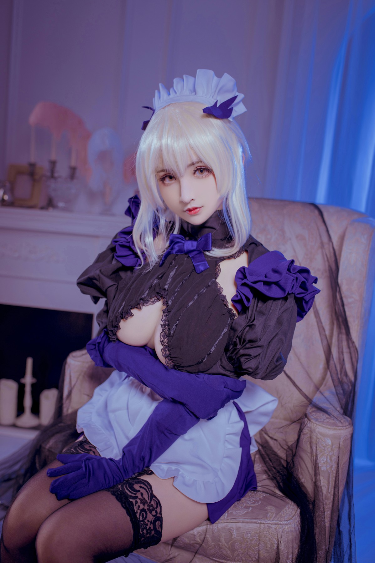 rioko凉凉子 黑枪呆女仆 Cosplay 黑Saber女仆装 阿尔托莉雅枪阶插图 rioko凉凉子 黑枪呆女仆 Cosplay 黑Saber女仆装 阿尔托莉雅枪阶插图