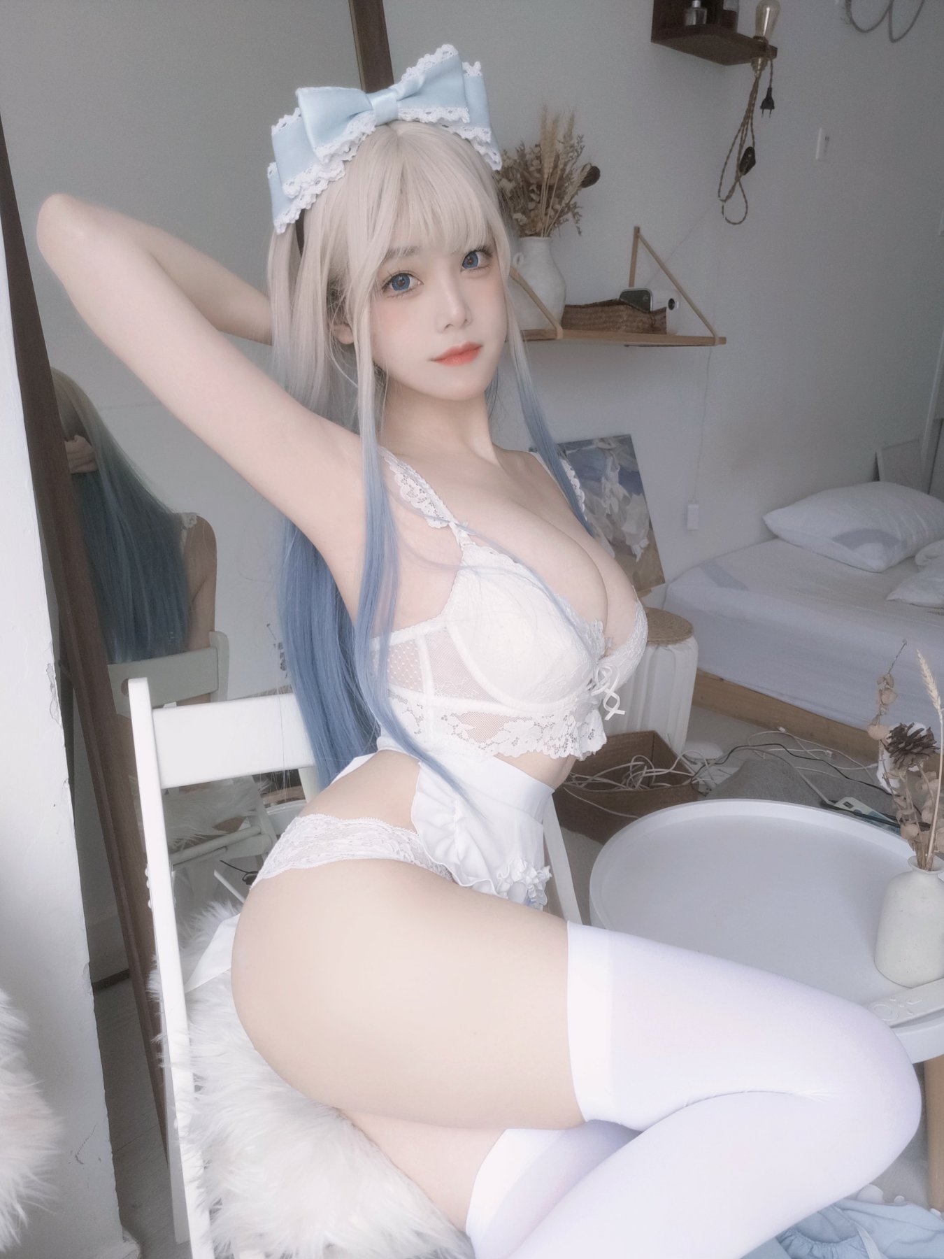 蜜汁猫裘 – 蓝Baby Cosplay写真 二次元少女甜美造型插图