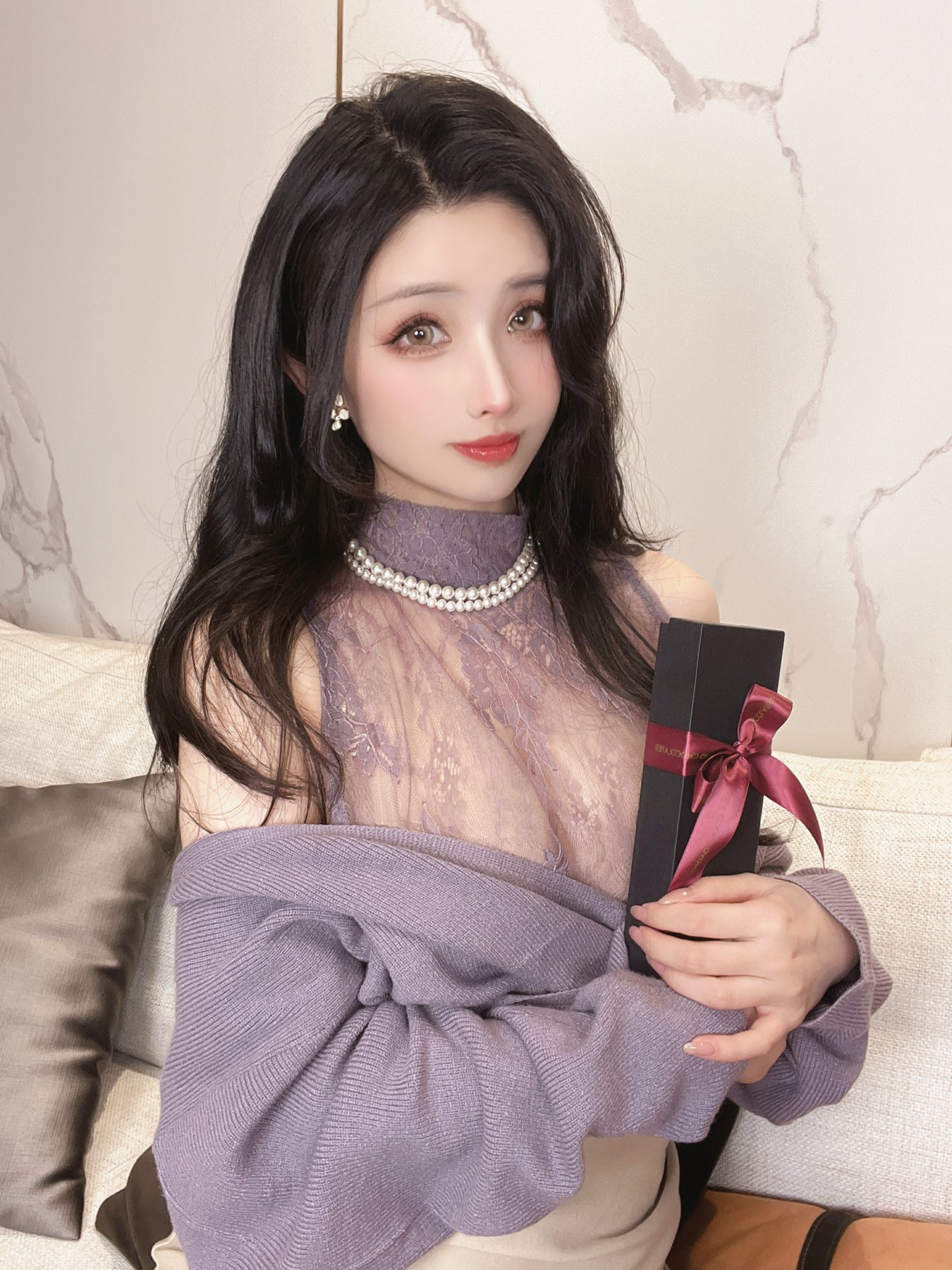 rioko凉凉子 情人节特典 浪漫蕾丝女仆装 心动甜蜜写真