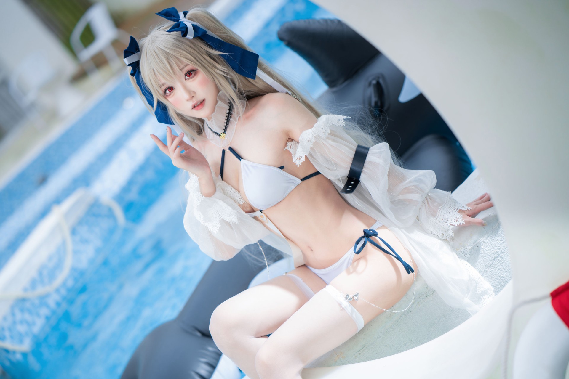 阿包也是兔娘 安克雷奇泳装Cosplay写真 甜美兔耳泳装少女插图 阿包也是兔娘 安克雷奇泳装Cosplay写真 甜美兔耳泳装少女插图