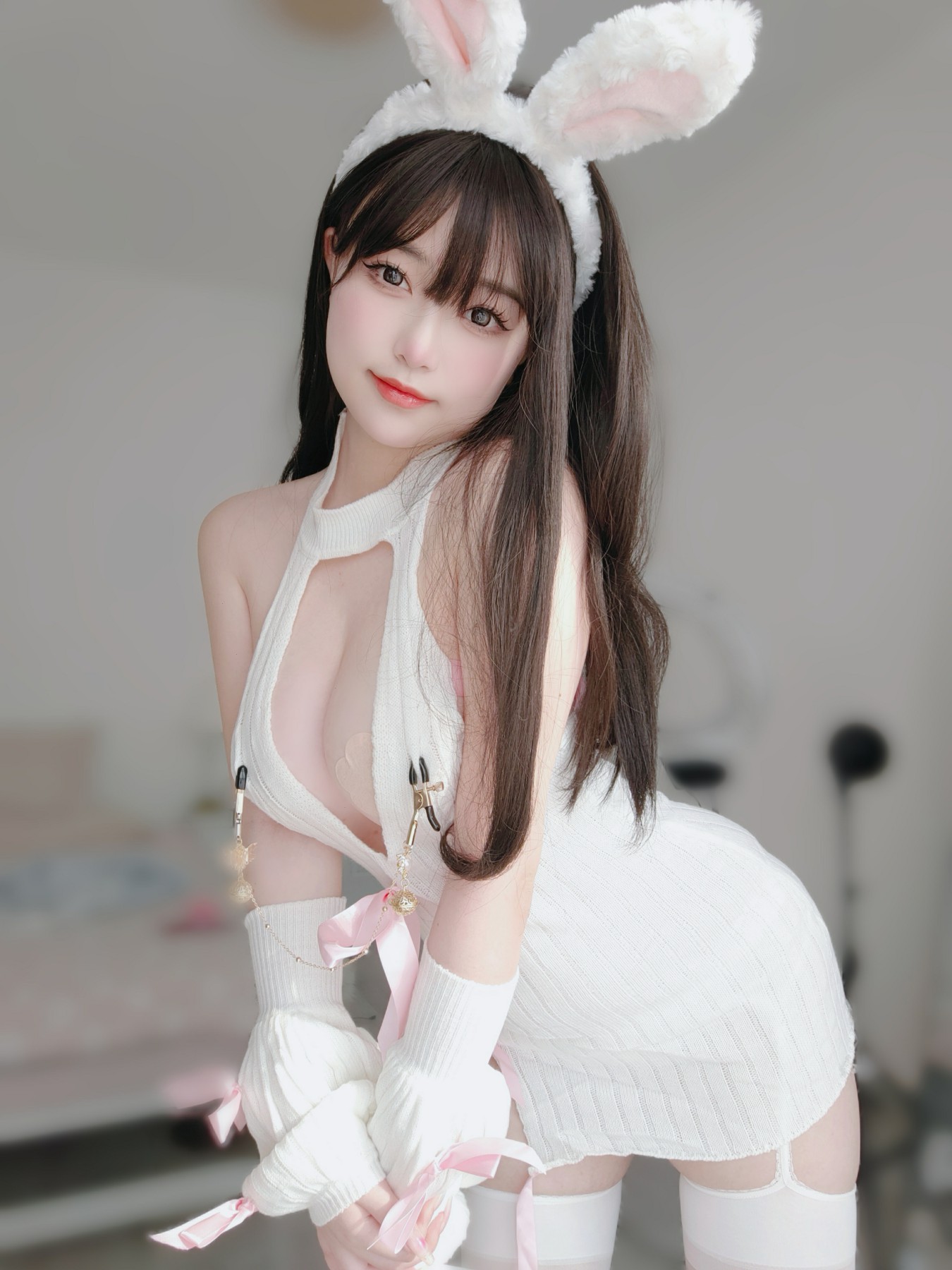 女主K 白丝兔女郎 Cosplay 性感写真 高清图集插图