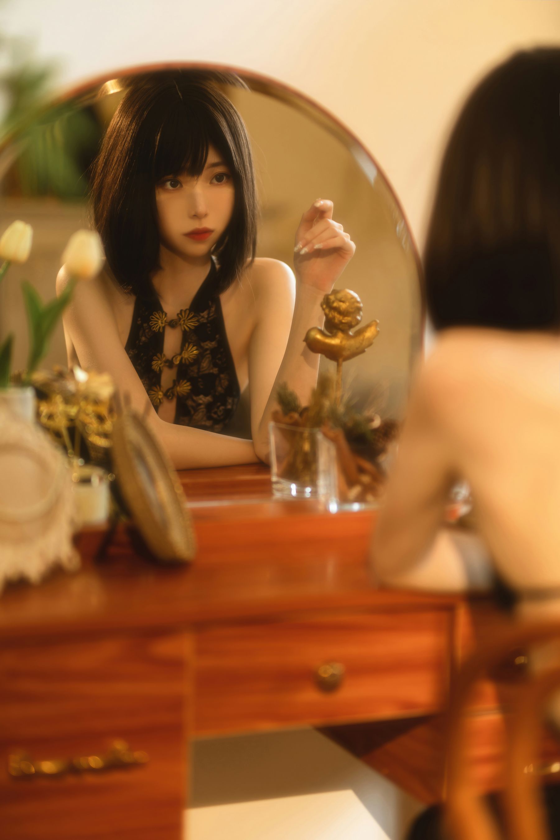 许岚 – 纯欲黑纱 cosplay 性感写真 暗黑风角色扮演