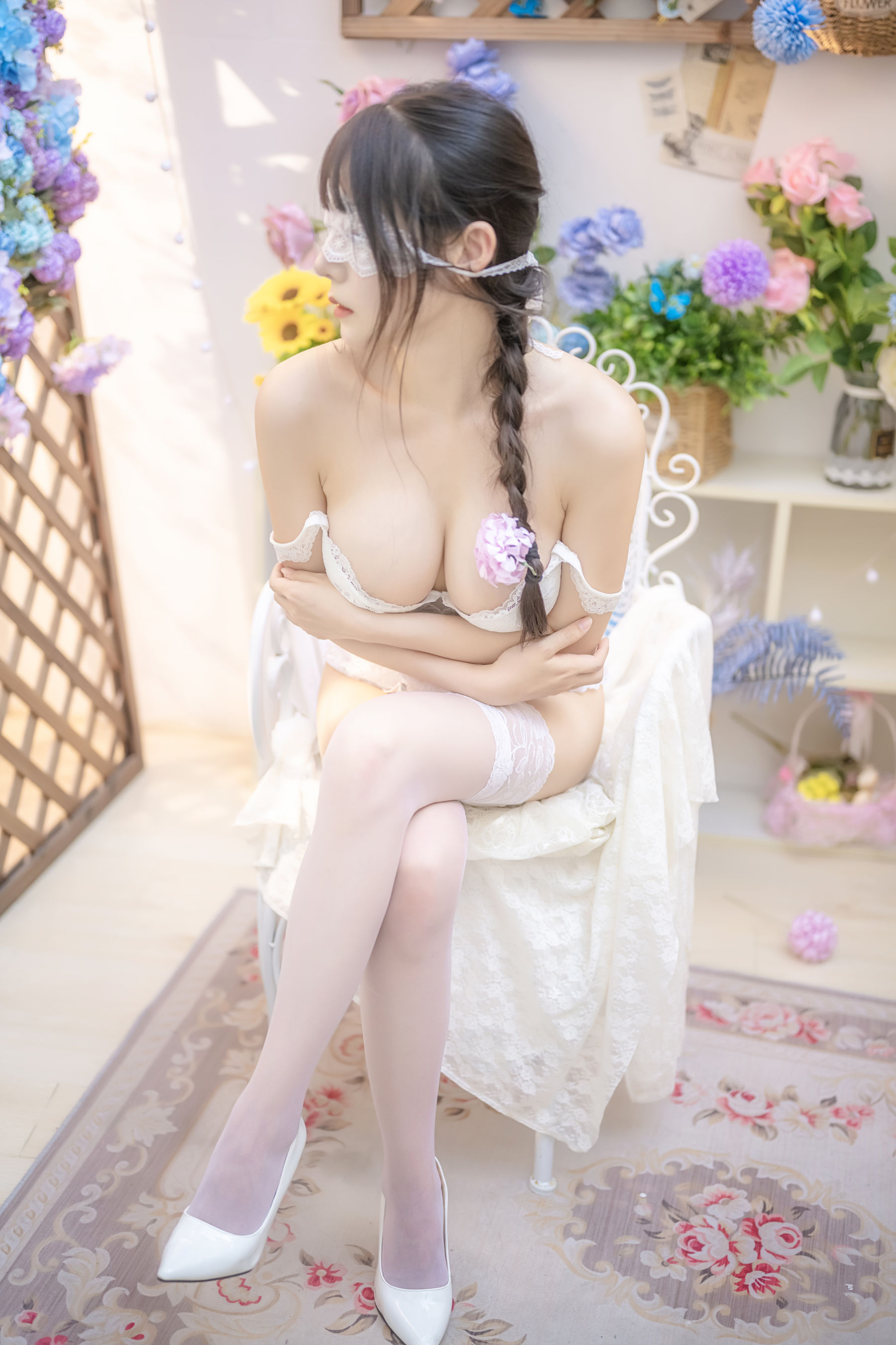 香草喵露露 – 白色玫瑰cosplay写真集 纯白花嫁主题摄影作品