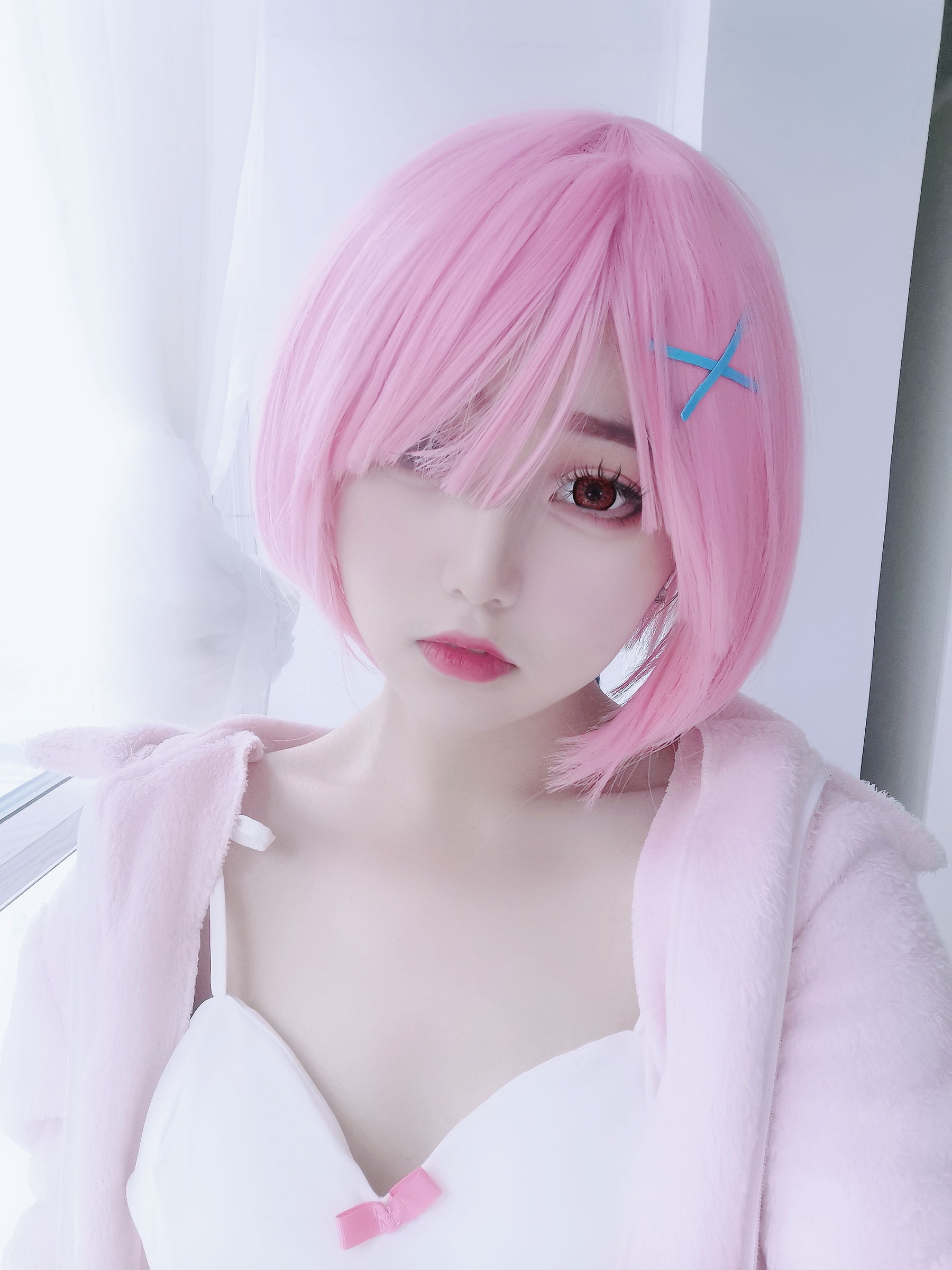 eloise软软 – 拉姆睡衣cosplay写真 蕾姆同款睡裙 ReZero从零开始 雷姆姐妹 动漫角色扮演