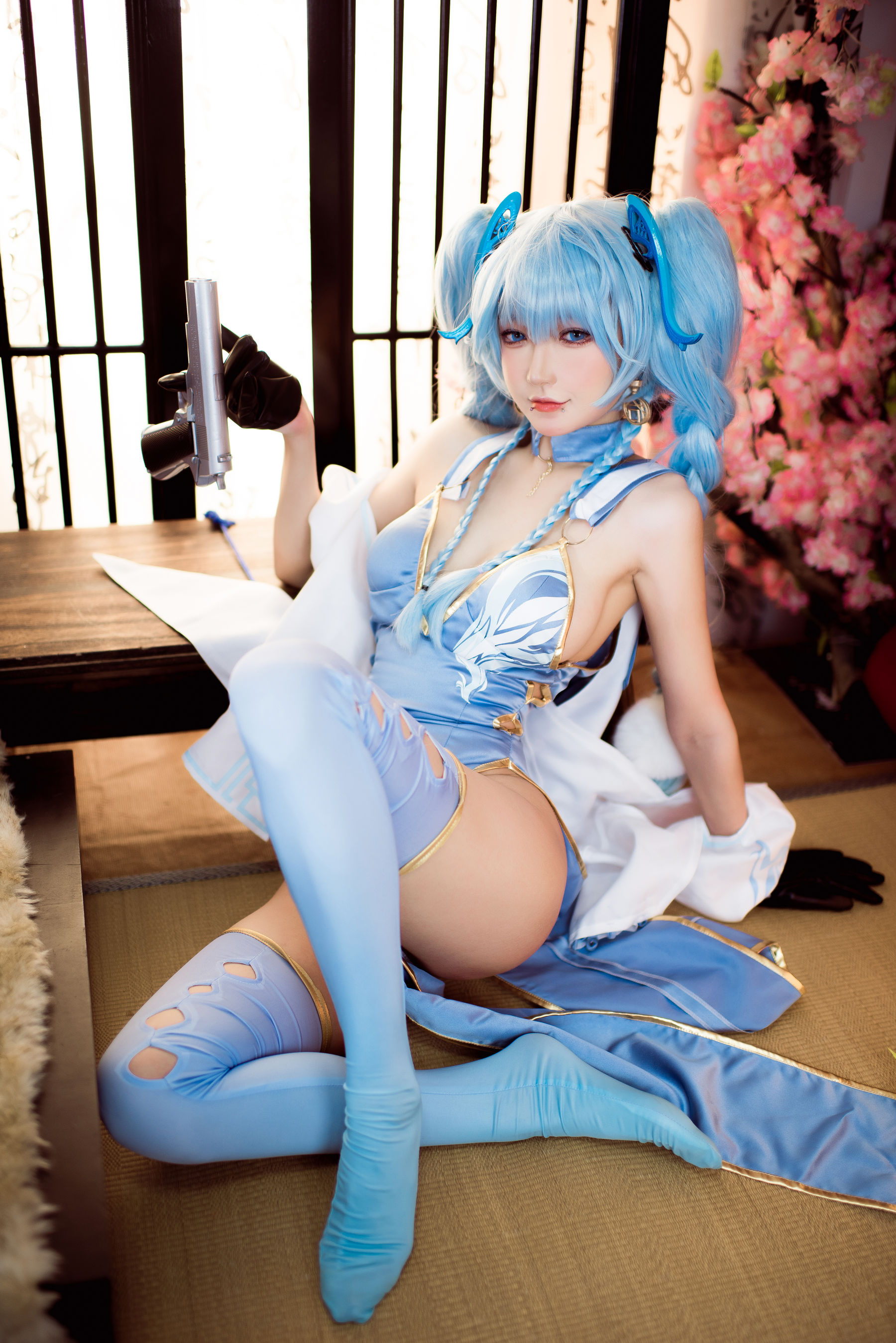 阿包也是兔娘 – 少女前线 PA5翠雀媚 Cosplay 高清写真 角色扮演插图