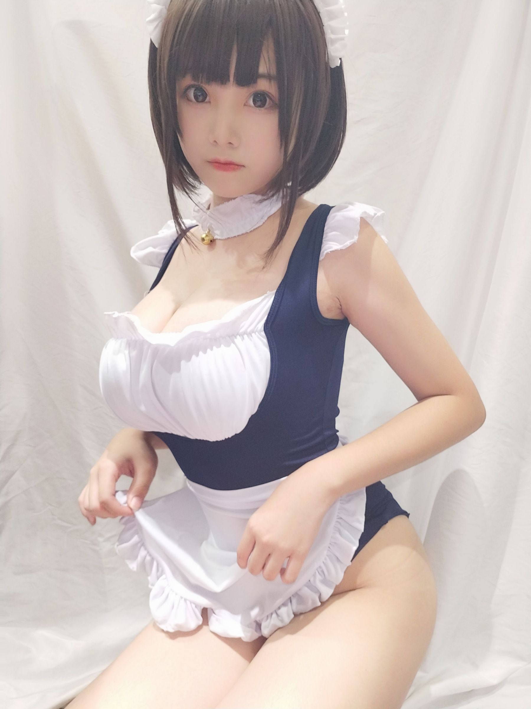 蜜汁猫裘 – 女仆死库水cosplay性感写真 二次元女仆泳装福利图集插图