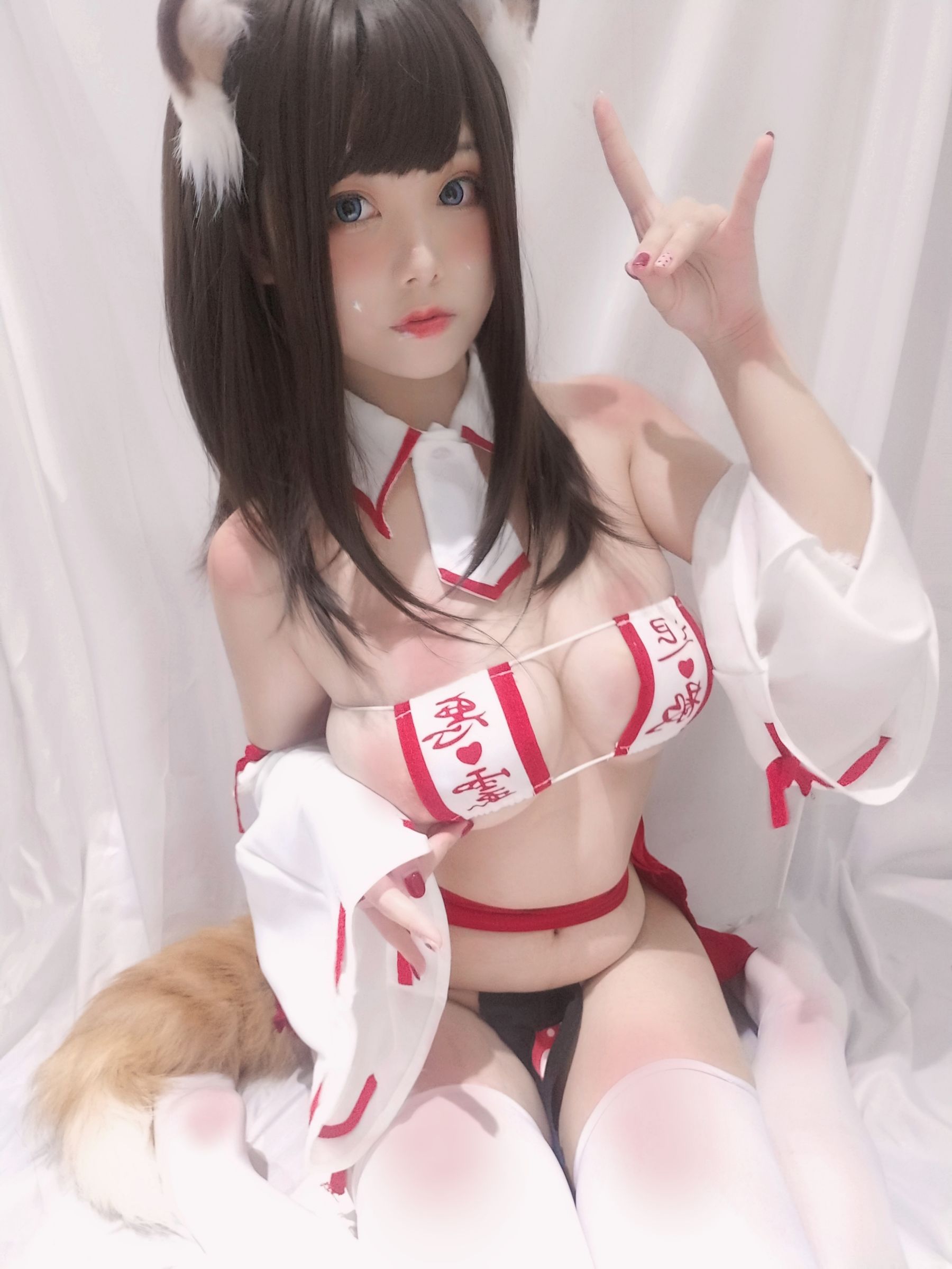 蜜汁猫裘 – 巫女小狐狸 cosplay 精美写真 二次元美少女 神社巫女主题插图