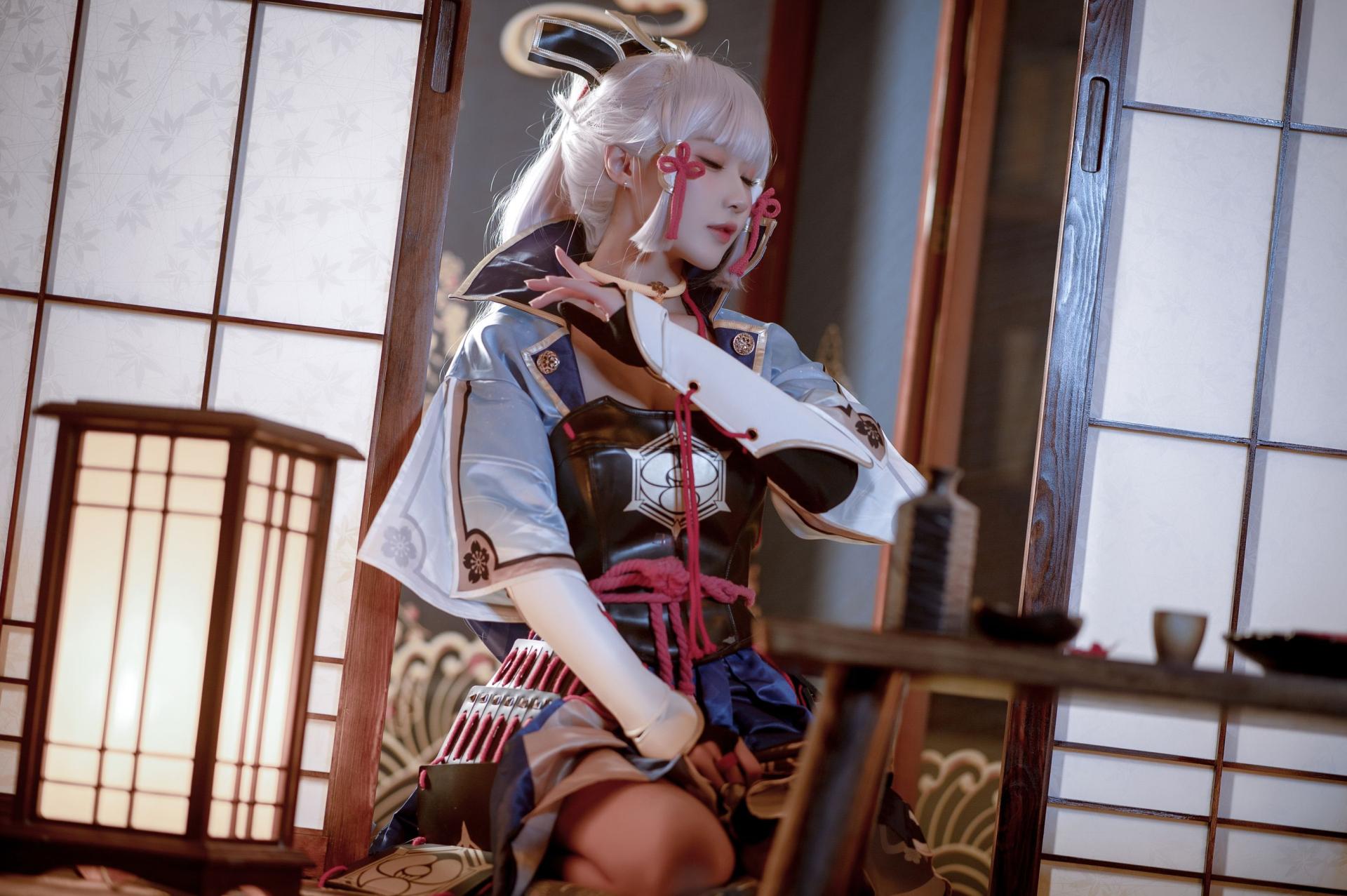 阿包也是兔娘 – 神里凌华 Cosplay 原神 稻妻 白鹭公主 高清写真插图