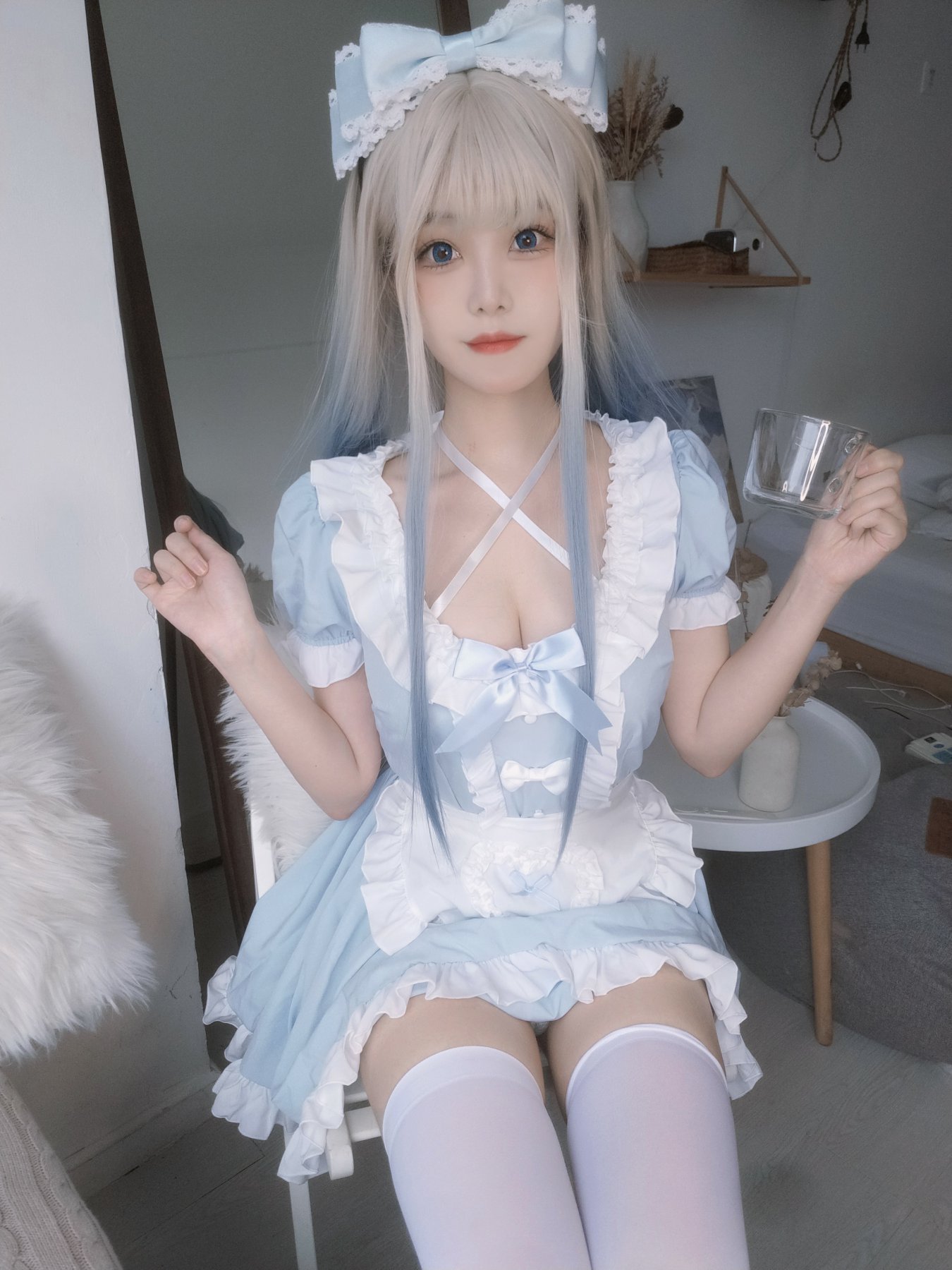 蜜汁猫裘 – 蓝Baby Cosplay写真 二次元少女甜美造型插图