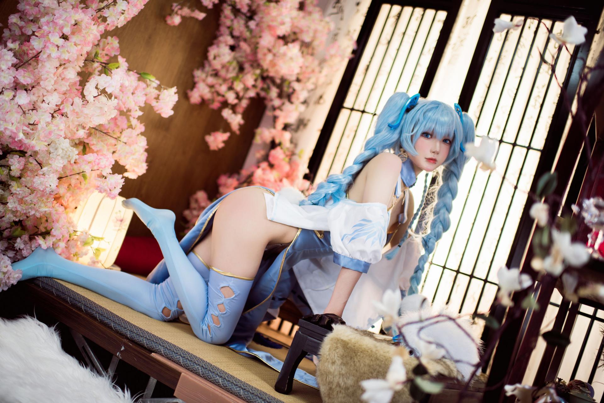 阿包也是兔娘 – 少女前线 PA5翠雀媚 Cosplay 高清写真 角色扮演插图