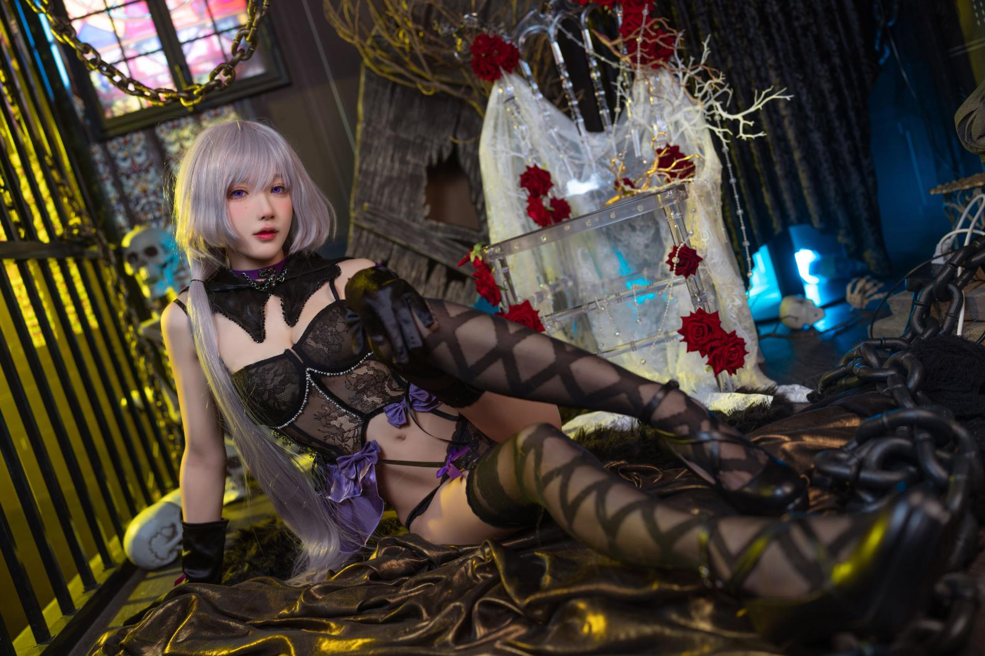 阿包也是兔娘 – 午夜瞌睡魔女 Cosplay 魅惑写真 暗夜魔法少女 阿包兔娘性感私房照插图