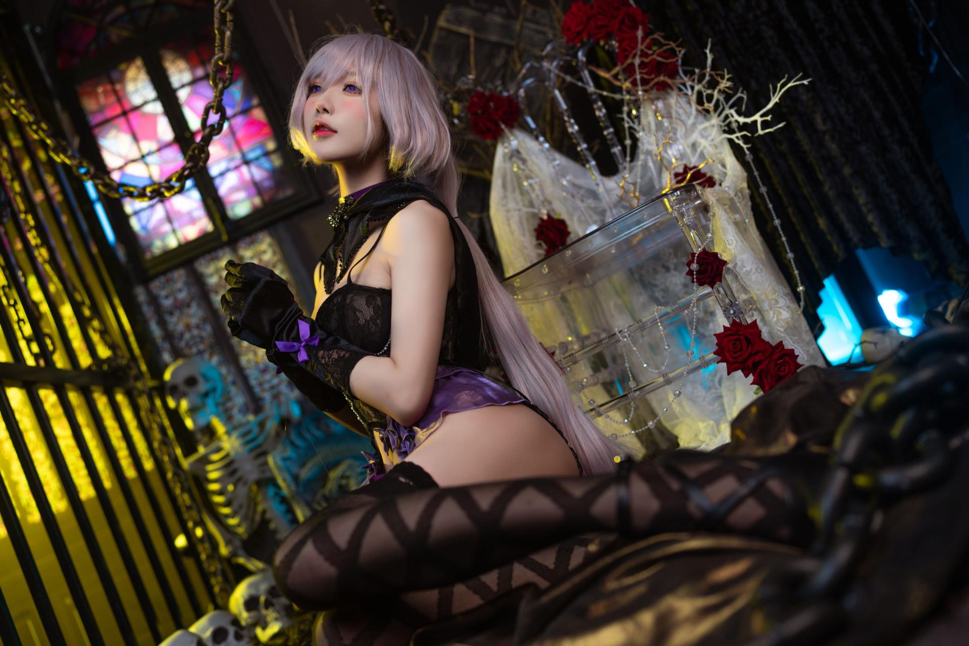阿包也是兔娘 – 午夜瞌睡魔女 Cosplay 魅惑写真 暗夜魔法少女 阿包兔娘性感私房照插图