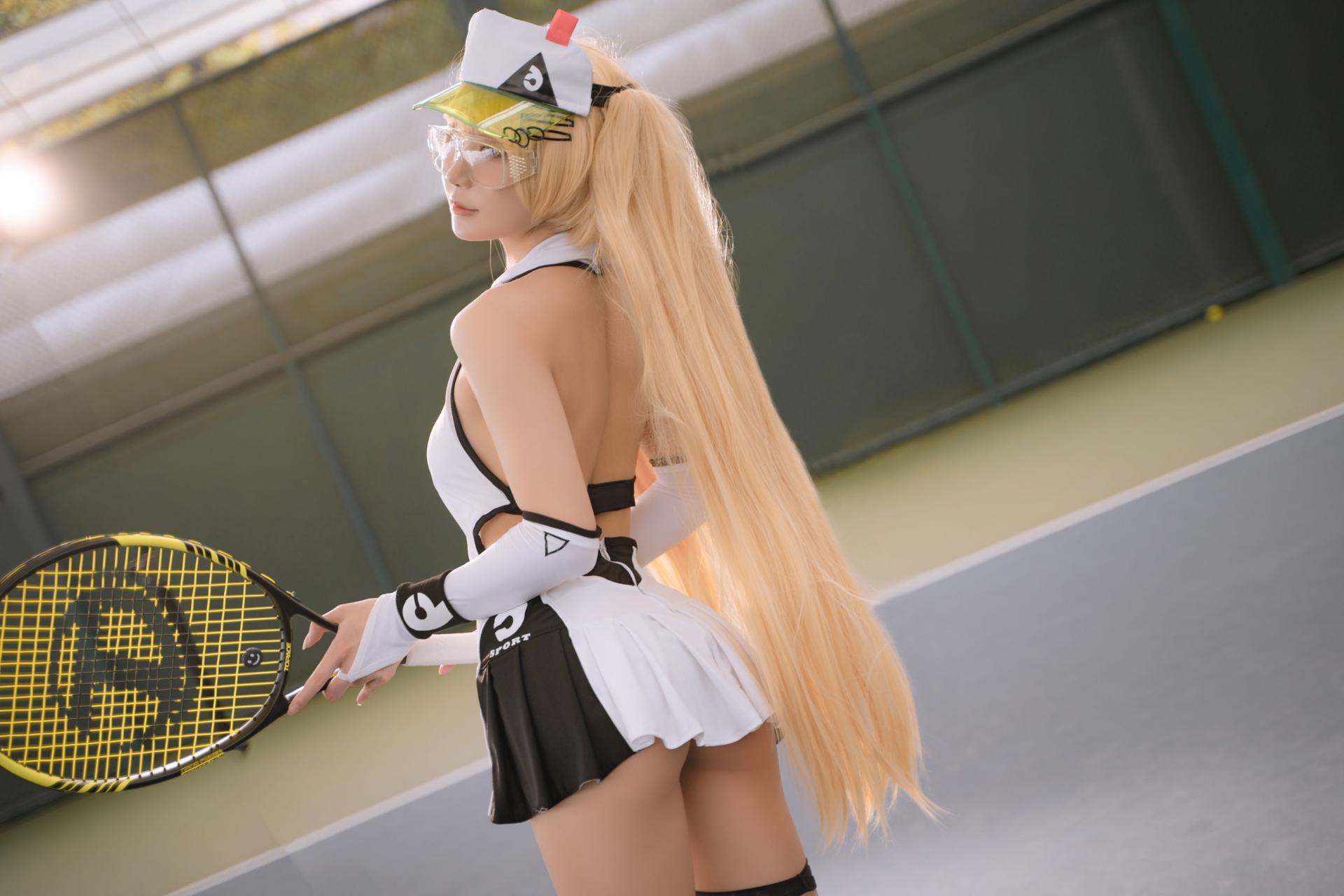 阿包也是兔娘 – 贝奇网球服 Cosplay 甜美写真 高清图集