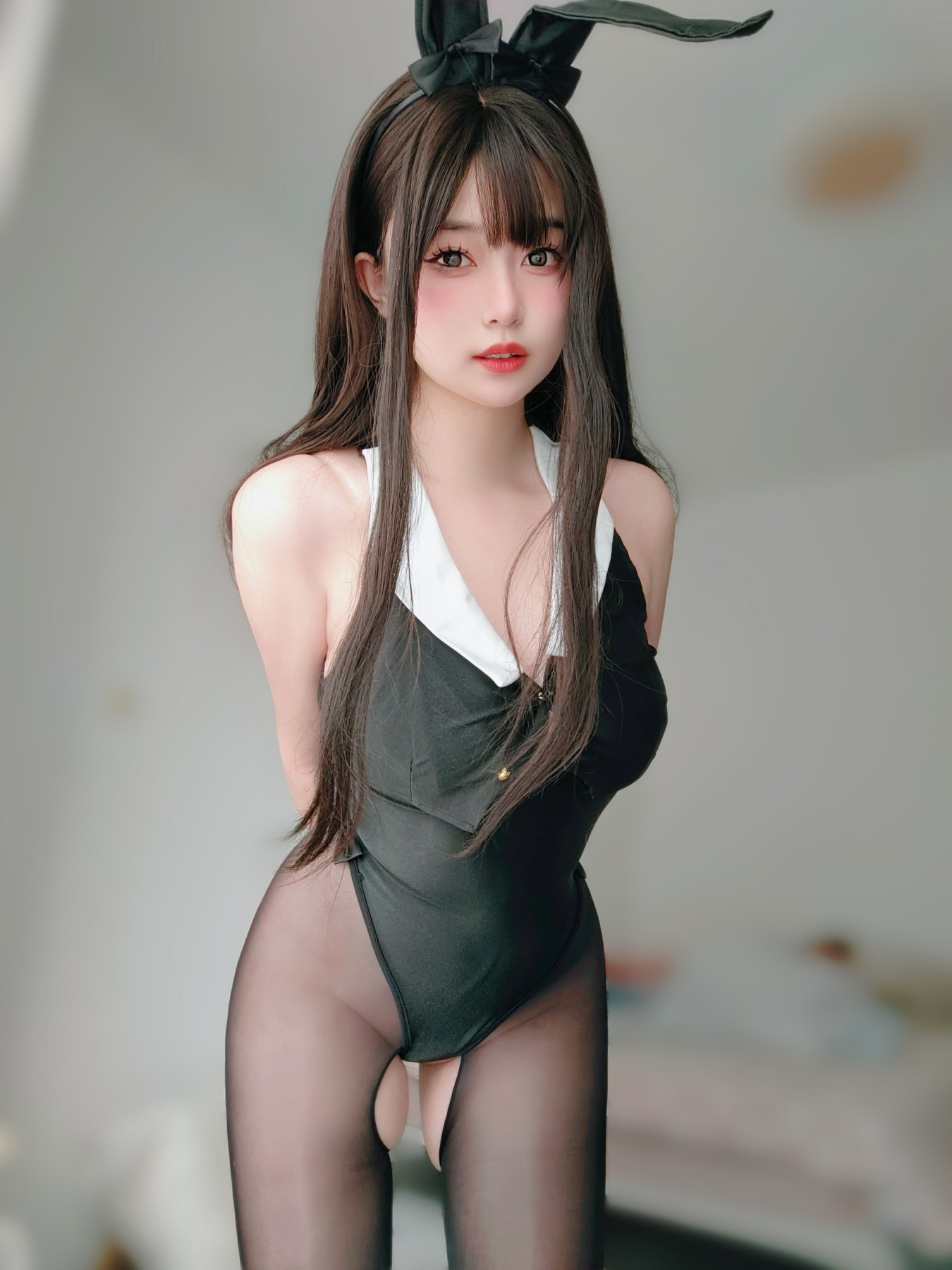 女主K – 黑丝兔女郎性感写真 CosPlay角色扮演