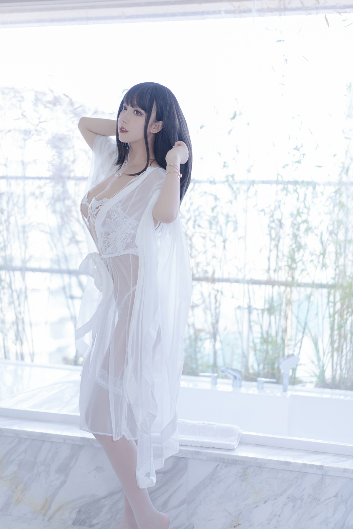 过期米线线喵 – 镂空内衣性感写真 Cosplay角色扮演图片集插图