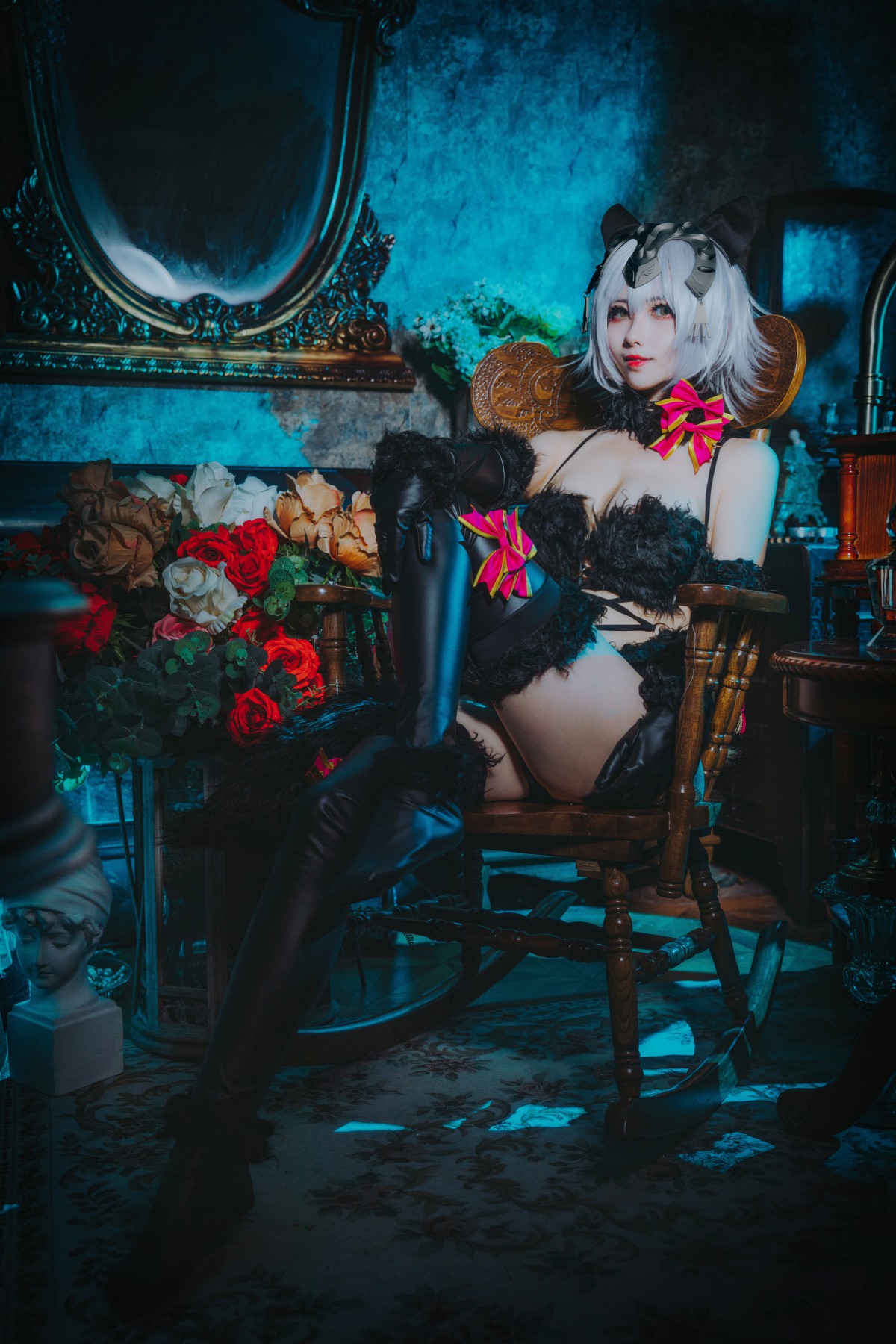 rioko凉凉子 黑色贞德 Cosplay 高清写真 动漫角色扮演 贞德Alter 暗黑风格插图