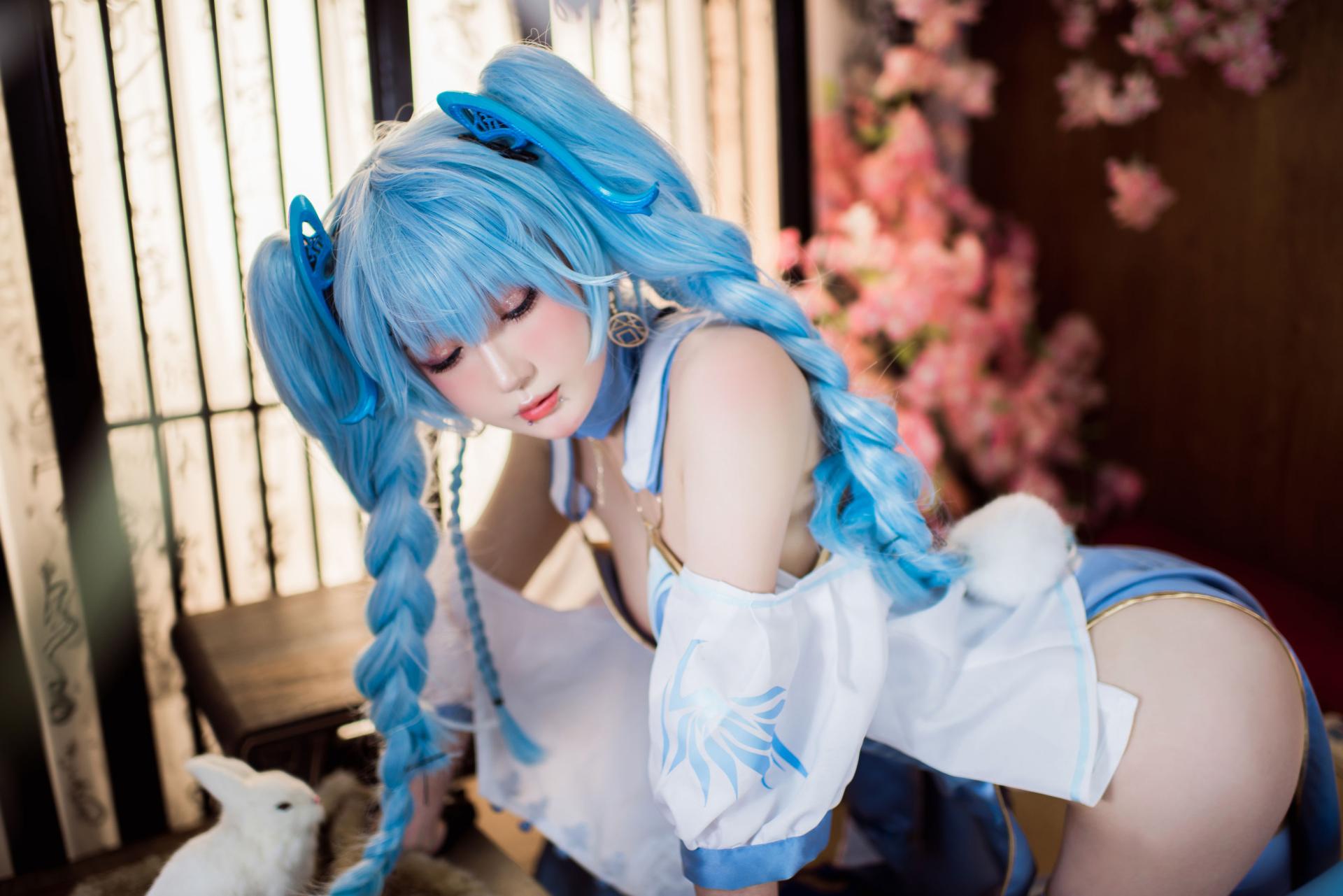 阿包也是兔娘 – 少女前线 PA5翠雀媚 Cosplay 高清写真 角色扮演插图
