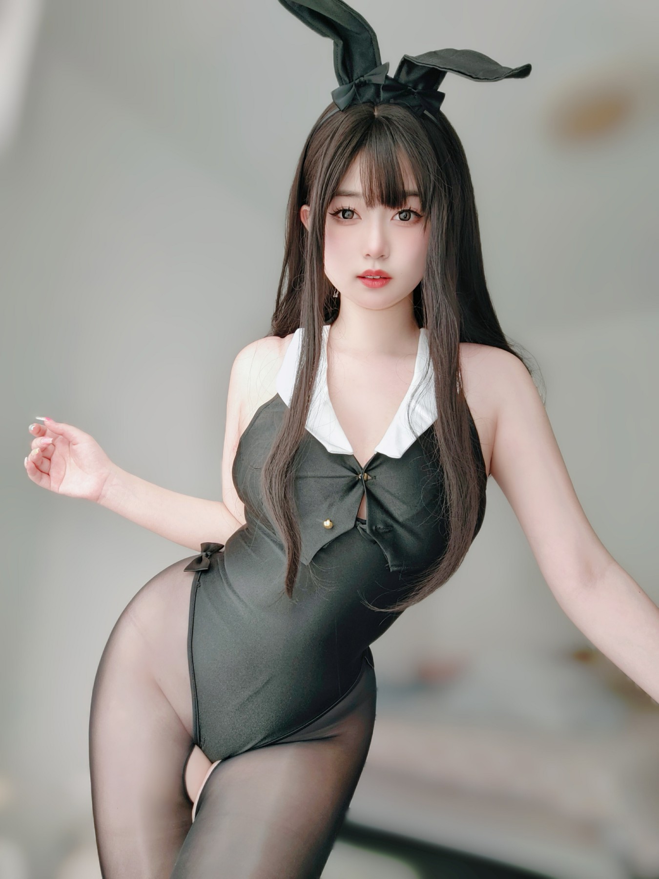 女主K – 黑丝兔女郎性感写真 CosPlay角色扮演插图