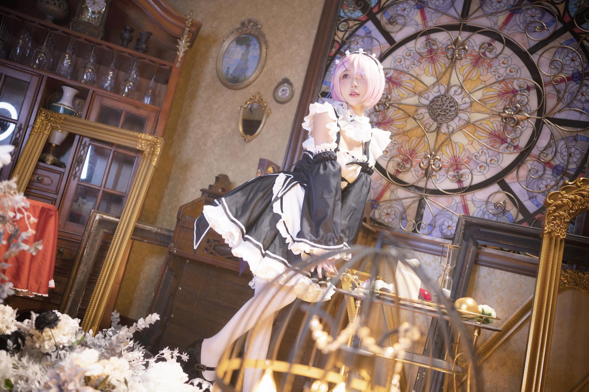 阿包也是兔娘 – 拉姆女仆 cosplay 蕾姆姐姐女仆装 Re Zero 从零开始异世界生活 动漫角色扮演