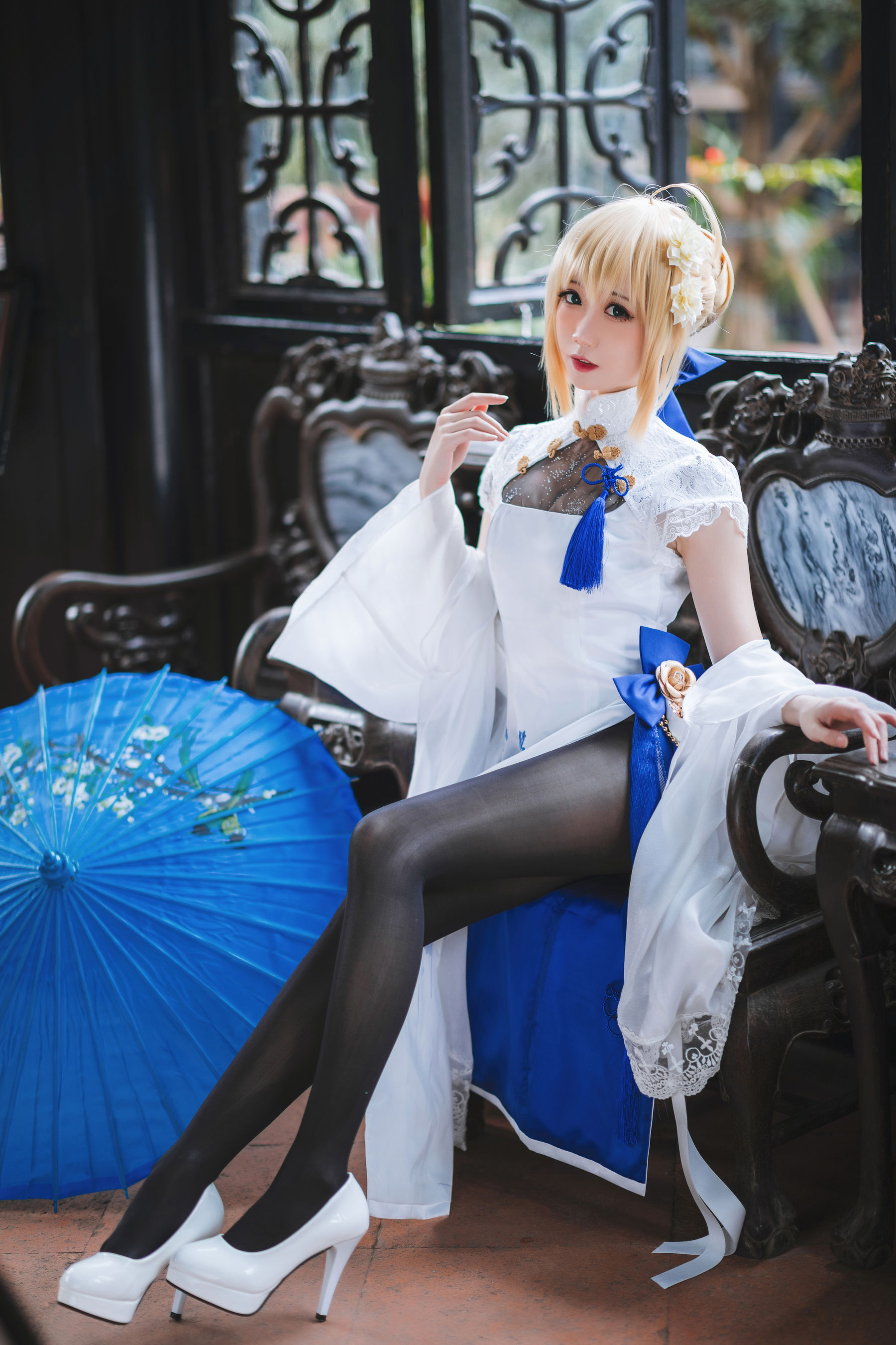 焖焖碳 – saber旗袍 cosplay 高清写真 阿尔托莉雅中国风插图