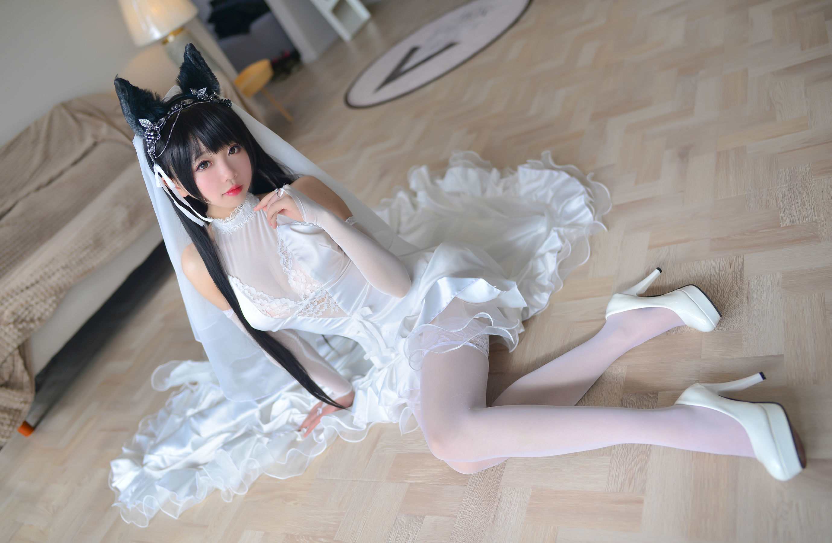 雪琪SAMA 爱宕婚纱Cosplay写真 8P高清图集插图