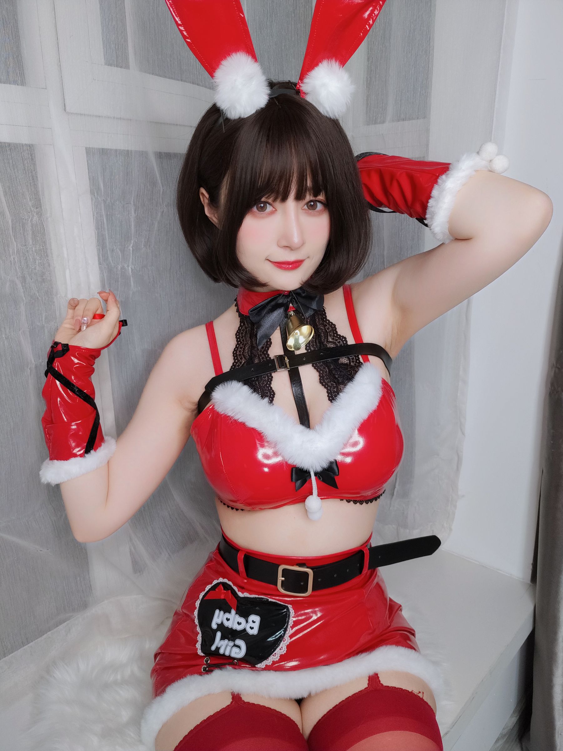 Coser小姐姐白银 – Christmas Bunny Cosplay 圣诞兔女郎摄影作品插图
